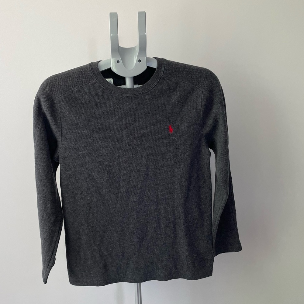 Polo Ralph Lauren Boys long sleeve gray shirt size L 14-16